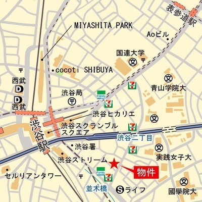 
						プラウドタワー渋谷 マップ