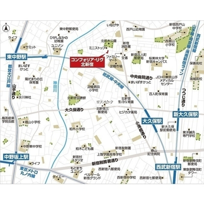 
						コンフォリア・リヴ北新宿 マップ