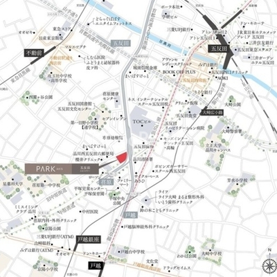 
						パークアクシス五反田スカイタワーのロケーション